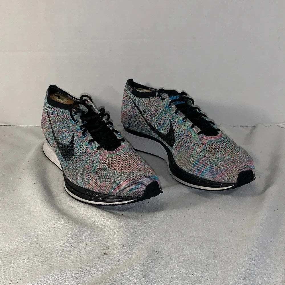 Nike Women’s Flyknit Racer ‘Multi-Color 2.0 Running Shoes with Black Swoosh